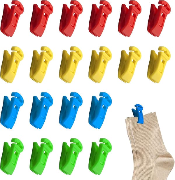 36 Mini Sokkeklyper med Liten Krok - Sokkeklips for Vask og Oppbevaring