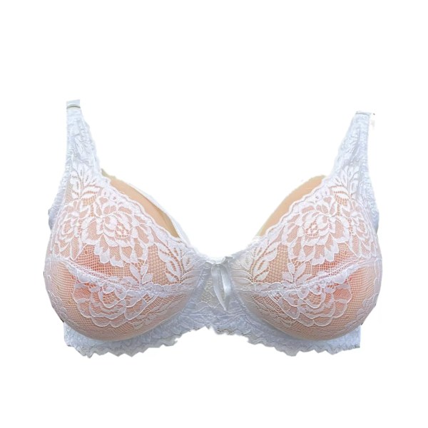 Silikoniset tekorinnat CD cross-dressing rintaliivit, ei rintaimplantteja White 80B