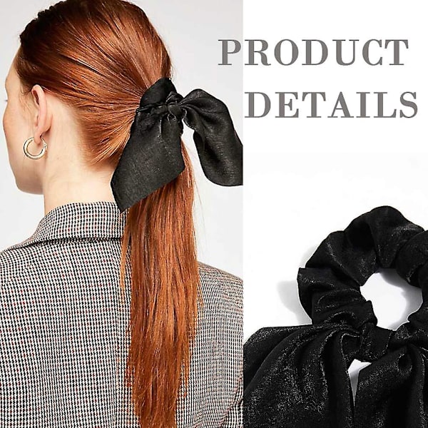 6 kpl Hiussolmioita Satiini Silkrabbit Bunny Ear Bow Bowknot Scrunchie Bobbles Elastisen Hiustarrat Nauhat Poninhäntäpidin Naisille Tarvikkeet 01 Klassikko