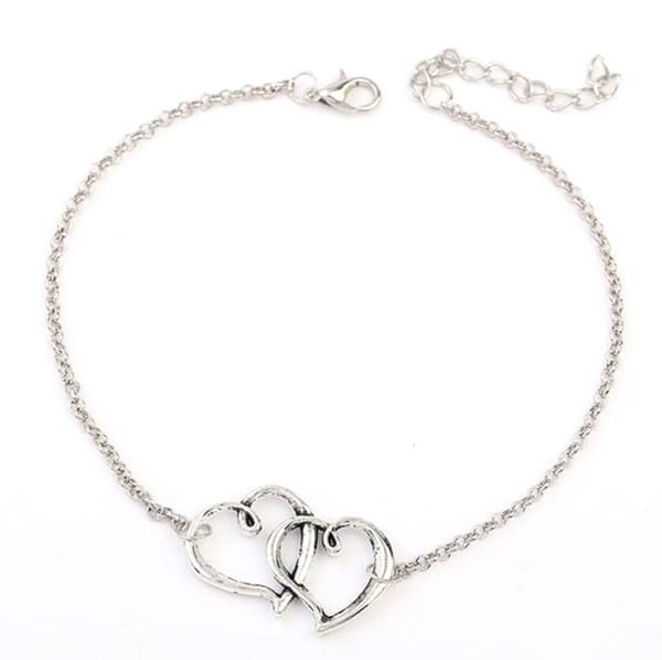 Mode Anklets Kvinder Anklets Barefod Sandaler Anklets Strand Anklets Dobbelt Hjerte Trykning -1PC