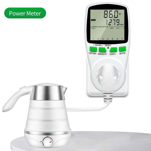 Wattmeter - Ta kontroll over energikostnadene - Digital visning av elektrisk effekt