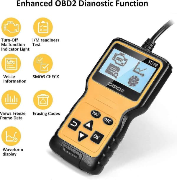 Auto Diagnostic Scanner Værktøjer Autolæser Billæser Læs og Slet Fejlkoder Motorregistrering