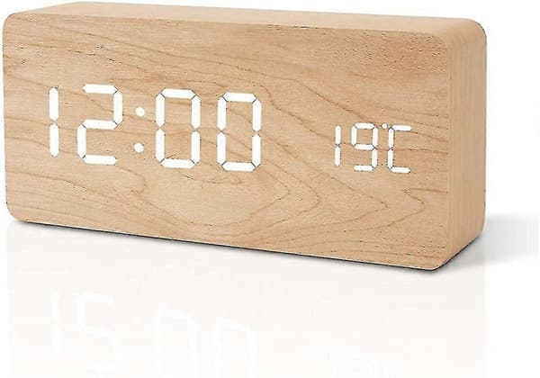 Puinen herätyskello pöytäkello kello, Led digitaalinen herätyskello isoisänkello