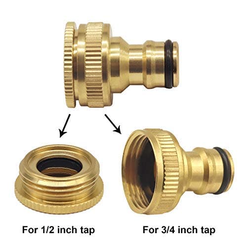 Universal Badekarhane Adapter til Havevandsslanger, 1/2 Tomme og 3/4 Tomme 2-i-1 Hun til Spalteadapter