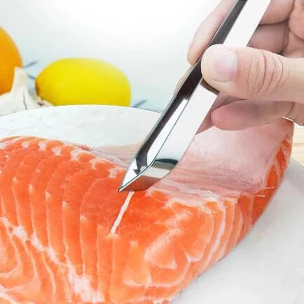 Fiskepincet i rustfrit stål, flad vinklet pincet, fiskebensfjerner