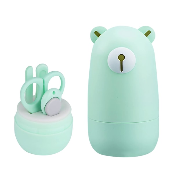 Baby Nagelklippar Set Nagelsalongsats 4 i 1 Skötselverktyg Pedikyrset Baby Nagelklippar, Sax, Nagelfil och Pincett för Nyfödd Småbarn