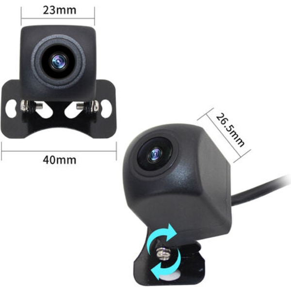 HD WIFI Trådlös backkamera Backupkamera för bil, fordon, WiFi Backupkamera med Night Vision - Svart