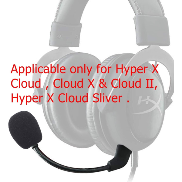 Mic Replacement kompatibel med HyperX Cloud, Cloud X och Cloud II för dator-PC Gaming Headset Brusreducerande 3,5 mm-jack