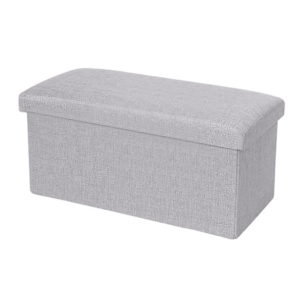 Opbevaringsboks med høj bæreevne, foldbar stof, alsidig opbevaringsottoman, kubus sæde til hjemmet Qinhai Grey 50 cm