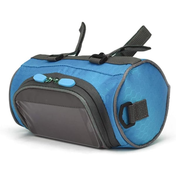 Bike handlebar bag with waterproof touch screen, large frame bag for bike front wheel pack