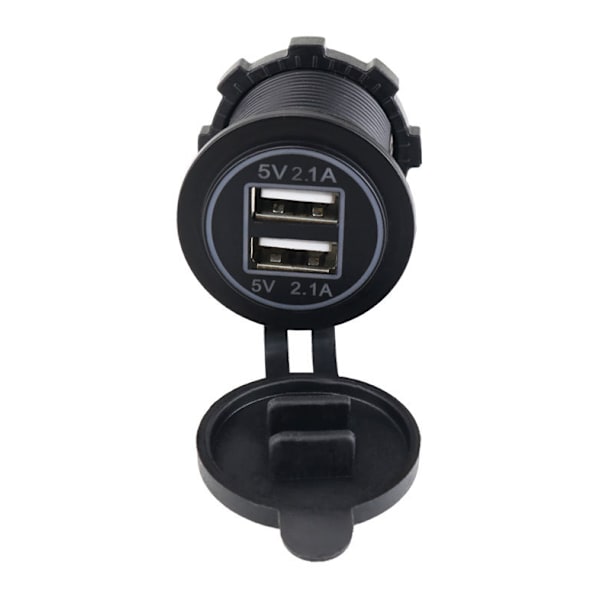 Bil, motorcykel, skib, autocamper modifikation, dobbelt USB biloplader, dobbelt blænde, ny 4.2 bil mobiltelefon hurtigoplader Dual aperture 4.2A white