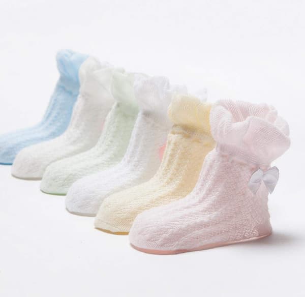 3 par baby børne ankelstrømper, åndbare mesh-strømper, strækbare bløde søde og komfortable til 0-5 årige, forår sommer efterår