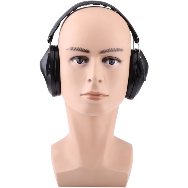 Støyreduserende hodetelefoner Lydisolerte, sammenleggbare hodebånd øreklokker Beskyttende ørestøyfare for industriarbeid, skyting, jakt (svart)