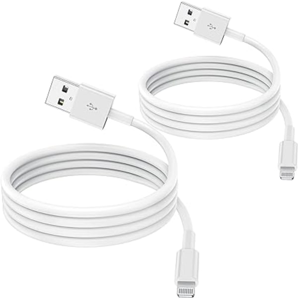 [2-pakning] 1 m MFi-sertifisert ladekabel, 1 meter lyn til USB-kabelledning for iPhone 12/11/11Pro/11Max/ X/XS/XR/XS Max/8/7/6/ iPad 5S/Se