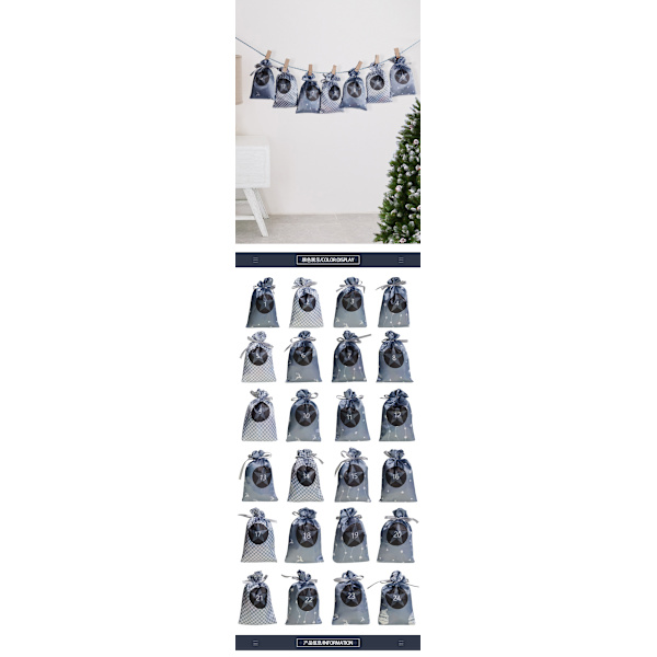 Julekalender Gaveposer i Satin