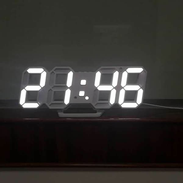 LED Digital Väckarklocka 3D Dimbar Snooze Modern Tyst Väckarklocka