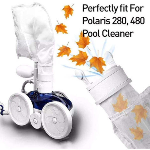 Nylon Pool Cleaner Påsar Dragkedja Väska Ersättning för Polaris 280 eller 480, Flerfunktionsnätpåsar (2 st)