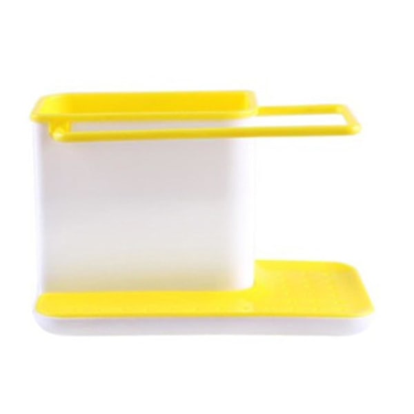 Overflade Vask Område Organizer Caddy Svampeholder Organizer Ryddelig Afløb Vand Til Køkken Yellow