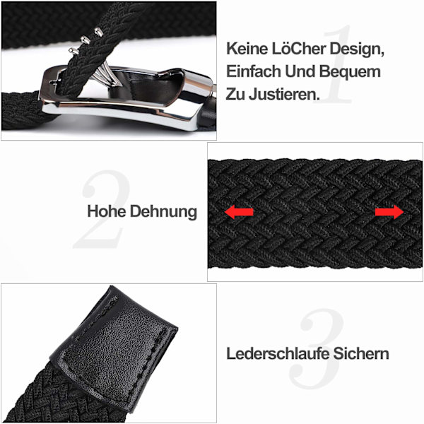 Stretchbälte Flätat bälte Elastiskt tygbälte Flätat unisexbälte för män och kvinnor