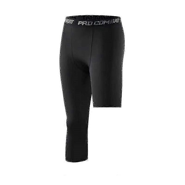 Koripallotrikoot 3/4 Kompressiohousut Miehille Black right long L