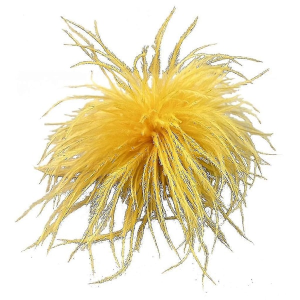 Fjerbrosche Fjer Corsages Klæde Dekorationer Struds Fjer Materiale Gold