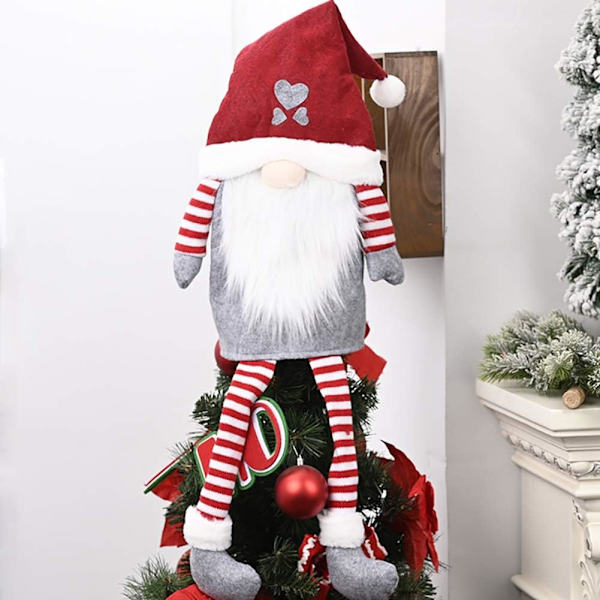 Gnome Christmas Tree Topper, 47 Inch Swedish Tomte Gnome Xmas Tree