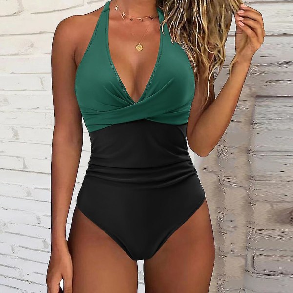 En-delad Baddräkt Kvinnor 2023 Ny V-ringad Push Up Bikini Set Strand Badkläder Monokini Baddräkter Strandkläder Baddräkt Kvinna B4793-1 L