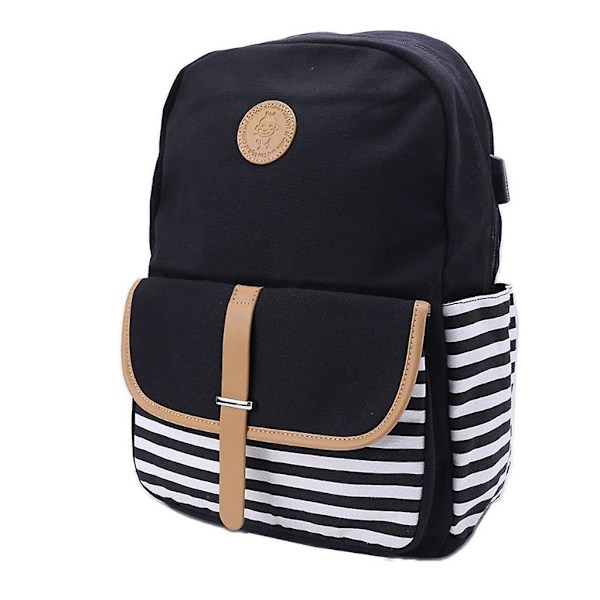 3 st skolryggsäck för kvinnor flickor canvas laptop dagryggsäck tonåring skolväska lunchväska handväska set