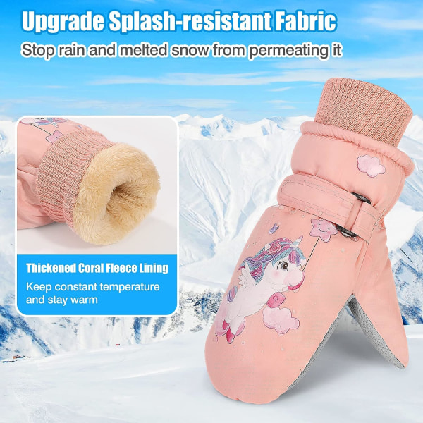 Children ski gloves winter windproof and waterproof sports outdoor