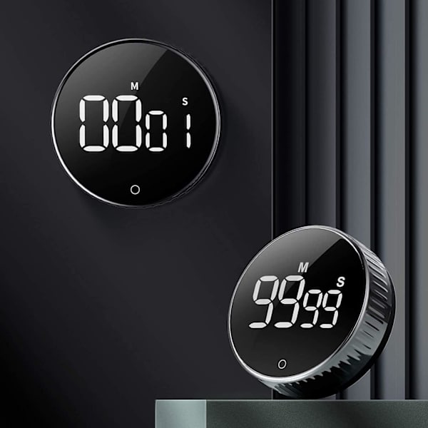 Digital kjøkkentimer med magnetisk feste, kjøkkenvekkerklokke LCD-skjerm, timer eggtimer, ideell for matlaging, baking, studier, etc