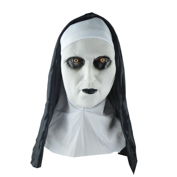 Halloween-dekorasjon Skummel Skummel Maske Grimase Nonne Maske Hettemaske Triks Skummel Maske Opptreden Rekvisitter