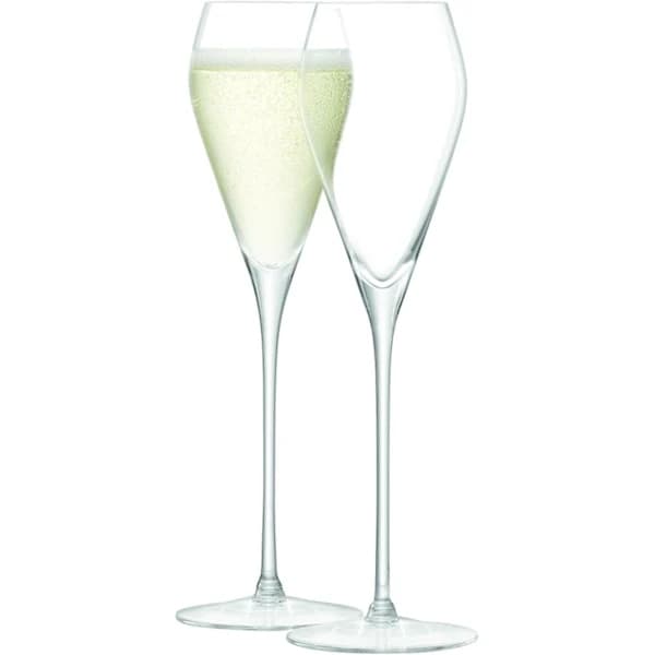 Två 250 ml klara Prosecco vinglas, handblåst glas, champagneglas