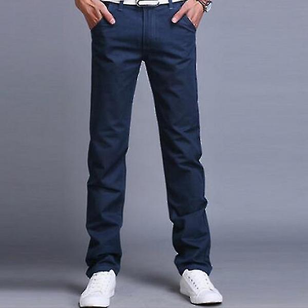 Herrar Chino Byxor Casual Byxor Navy 33