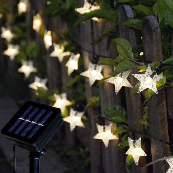 Utendørs Solar String Lights, 100 LED Solar String Lights Outdoor Star Vanntett 8 Modi (Star)