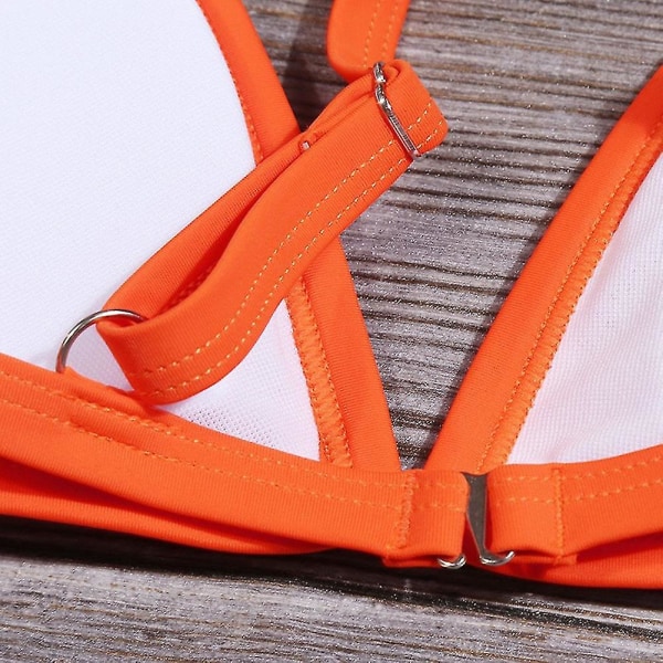 Sexy Bikinis For Women 2 Piece Bikini Spaghetti Strap Swimsuits Triangle Bathing Suit Orange M