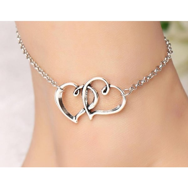 Fashion Anklets Women Anklets Barefoot Sandals Anklets Beach Anklets Double Heart Printing -1PC