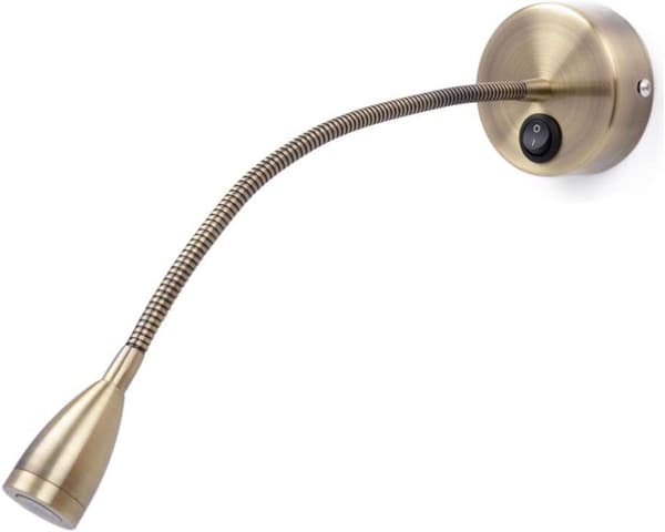 Fleksibel natlampe med switch, 1 LED 3 W, bronze [Classe