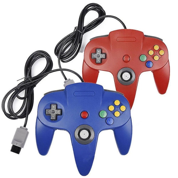 2-pack Klassisk Trådbunden N64-kontroll Retrospel 64-bitars Spelkontroll Joystick Ersättningskontroll 02 1pc