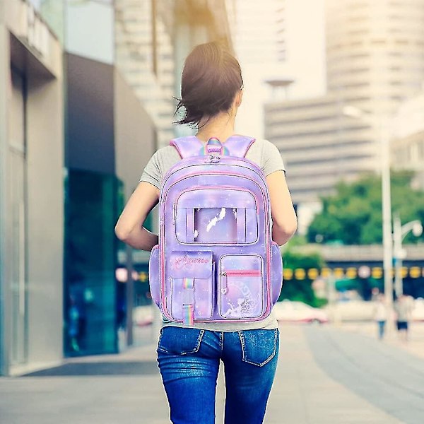 Barnryggsäck Flickor Skolväska Skolväskor Skolryggsäck Utomhus Resedagryggsäckar Förskola Väska Ryggsäck Skolväska Dackpacks För 2-6 Klass Blue