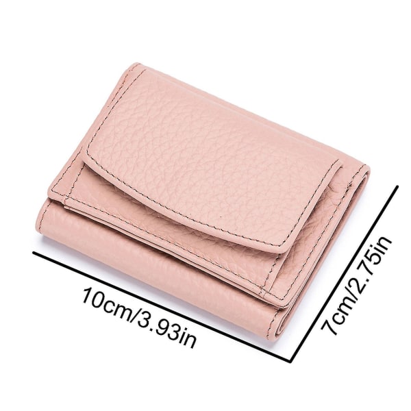 Små lommebøker for kvinner Liten trifold kredittkortlomme med brettbar myntlomme Pink