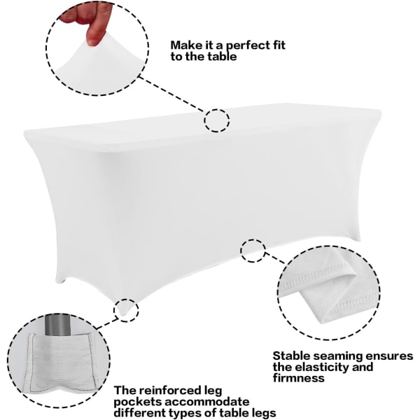 Klassisk Hvid Dug Duo - Essentiel til Elegante Samlinger! White 6 Ft - 2 Pcs