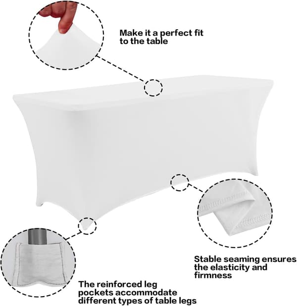 Klassisk Vit Duksduo - Essentiell för Eleganta Sammankomster! White 6 Ft - 2 Pcs