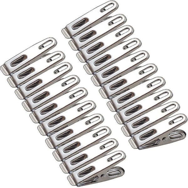 20 st metallklämmor, 4,5 cm rostfria klämmor små multifunktionella klämmor kompatibla skosnören handduk strumpor (silver) Den bästa