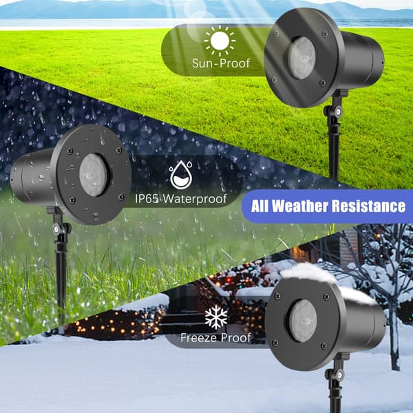 Julsnöflingeprojektorlampor - LED-snöflingeljus