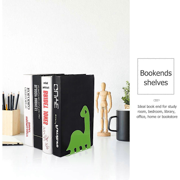 1 Par Metal Dinosaur Formede Bogstøtter Bogstøtte Stand Skrivebord Bog Organizer