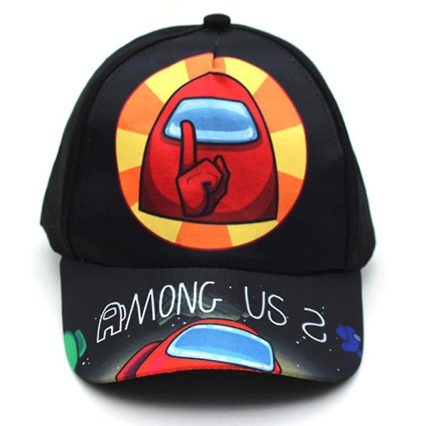 Among Us Cartoon Print Barnhattar för Barn Hippie Justerbar Casual Solskyddsmössa Trucker Cap för Pojkar Flickor B Pattern