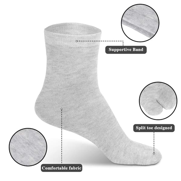 6 Par Flip Flop Unisex Sokker Split Toe Sokker Tå Sokker for Menn Gutter Kvinner