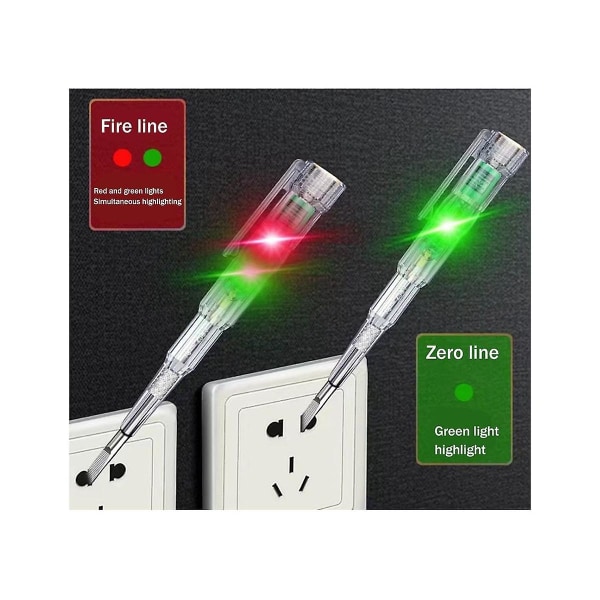 3 stk Dobbel Lampe Elektrisk Penn - Intelligent Tester Penn Induksjonskraft Elektrisk Skrutrekker For Null Photo Color