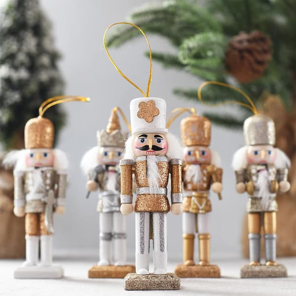 5 stk. Nøtteknekker julepynt, 12 cm Nøtteknekker soldat
