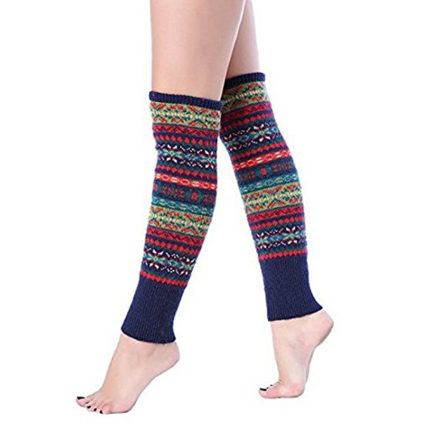 Dam Legwarmers i Stickad Tjock Varm Bohemisk Stil - Stickade Virkade Stövlettöverdrag